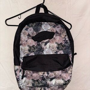 Vans Floral Backpack - Black and Pink